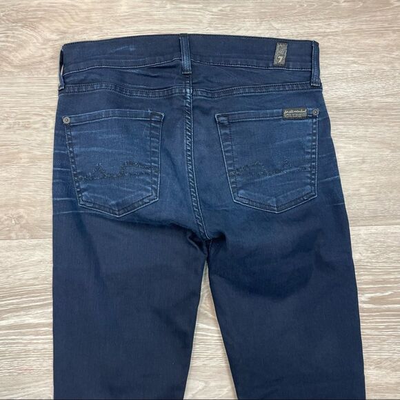 7 For All Mankind Womens Gwenevere Navy High Waist Ankle Skinny Jeans 26x28 - Picture 5 of 9